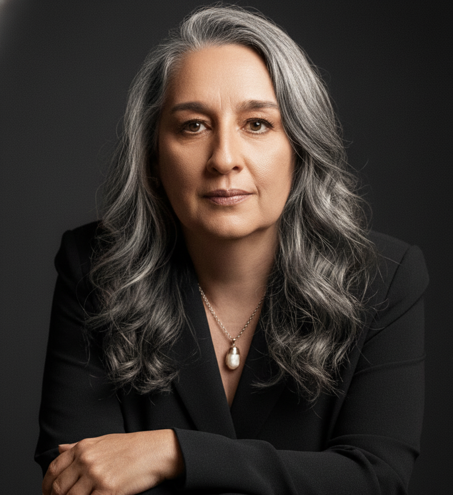Silhueta de Adriana Schmidt em oração